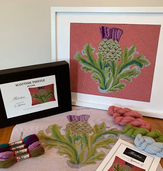 Scottish Thistle Tapestry Kit (pink) - Appletons