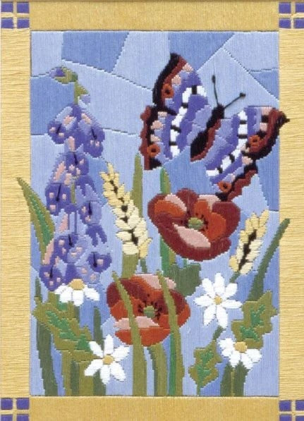 Stained Glass Butterfly Long Stitch Kit - Anchor