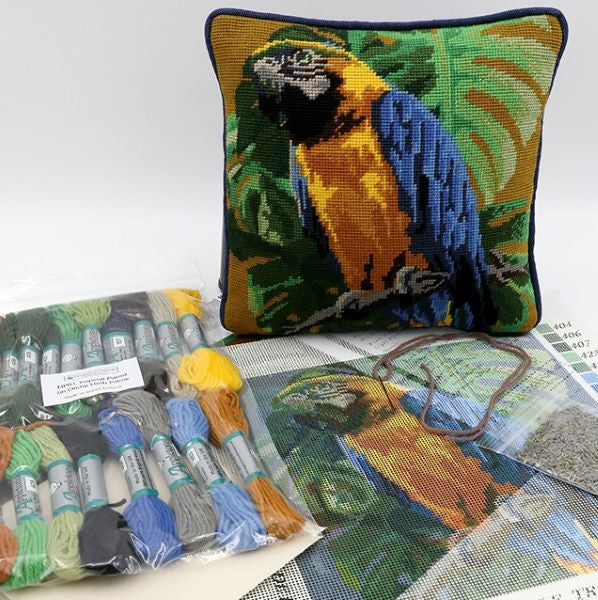 Parrot Tapestry Kit (Teal) - Cleopatra's Needle