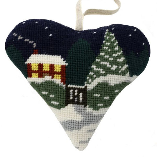 Winter Cottage Heart Tapestry Kit - Cleopatra's Needle