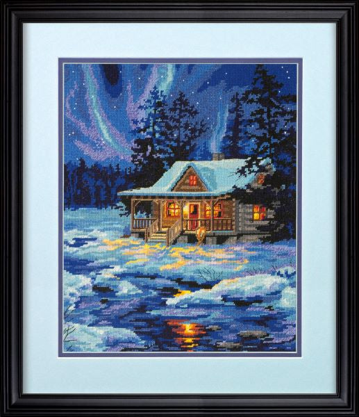 Winter Sky Cabin Needlepoint Tapestry Kit - Dimensions D71-20072